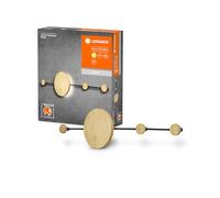 LEDVANCE Perchero DECOR Perchero, 800mm, negro/madera, uso combinado de perchero y luz, módulo LED incorporado con color de luz blanco cálido (3000K), protección IP20
