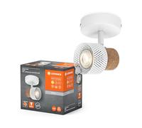 LEDVANCE DECOR SPOT CORK, 1 x 3,4W, 230lm, weiß, Spotleuchte, verstellbare Köpfe, vielseitig anwendbar, Innenraumspot, austauschbare LED-Lampen, dimmbar, warmweiße Lichtfarbe, GU10