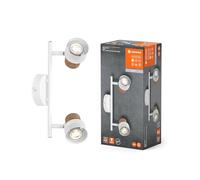 LEDVANCE DECOR SPOT CORK, 2 x 3,4W, 460lm, blanco, foco, cabezales ajustables, versátil, foco de interior, lámparas LED reemplazables, regulable, luz de color blanco cálido, GU10