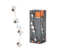 LEDVANCE DECOR SPOT CORK, 4 x 3,4W, 920lm, blanco, foco, cabezales ajustables, versátil, foco de interior, lámparas LED reemplazables, regulable, luz de color blanco cálido, GU10