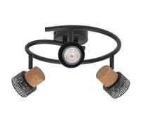 LEDVANCE DECOR SPOT CORK Spiral, 3 x 3,4W, 690lm, negro, foco, cabezales | , LED Lamp, not relevant mm dia, 25000 hours, Paquete de 1