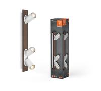 LEDVANCE DECOR SPOT MERCURY, 3 x 3,4W, 690lm, Holzoptik, weiß, Spotleuchte, verstellbare Köpfe, vielseitig anwendbar, Innenraumspot, austauschbare LED-Lampen, warmweiße Lichtfarbe, GU10