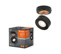 LEDVANCE DECOR SPOT PLUTO, 4,8W, 300lm, negro, foco, cabezales ajustables, versátil, foco de interior, luz de color blanco cálido, óptica de alta calidad, montaje fácil