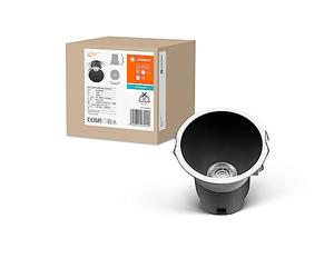 LEDVANCE Downlight empotrable SPOT TWIST, negro, 10W, 800lm, 840 WT, 93 mm de diámetro, temperatura de color blanco frío, 90% menos consumo de energía en comparación con los downlights halógenos