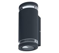 LEDVANCE LED Wandleuchte für 2x GU10 Leuchtmittel, Design Leuchte für Aussen, für 2-seitige indirekte Beleuchtung mit dursichtigen Ringen, aus Aluminium in dunkelgrau, ENDURA BEAM GAP Wall UpDown GU10