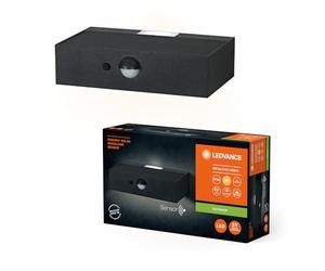 LEDVANCE ENDURA STYLE BRICKLUME sensor, luz solar, 3W, 300lm, gris, gris oscuro, iluminación indirecta, detector de movimiento, sensor de luz diurna, IP65, 3.000K, color de luz blanco cálido