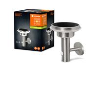 LEDVANCE Wandleuchte für Aussenanwendung | ENDURA STYLE | Solar Sensor WALL Double Circle | warmweiss | 6W | Edelstahl | mit Bewegungs- & Tageslichtsensor