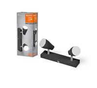 LEDVANCE Foco de techo LED SPOT PEAR 260 mm, negro, 8.6W, 420lm, luz direccional con color de luz blanco cálido, con cabezal flexible GU10, lámpara GU10 incluida, IP20, 2700K