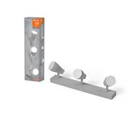 LEDVANCE Foco de techo LED SPOT PEAR 430 mm, gris, 12,9W, 630lm, luz direccional con color de luz blanco cálido, con cabezal flexible GU10, lámpara GU10 incluida, IP20, 2700K