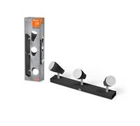 LEDVANCE Foco de techo LED SPOT PEAR 430 mm, negro, 12,9W, 630lm, luz direccional con color de luz blanco cálido, con cabezal flexible GU10, lámpara GU10 incluida, IP20, 2700K