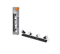 LEDVANCE Foco de techo LED SPOT PEAR 600 mm, negro, 17,2W, 840lm, luz direccional con color de luz blanco cálido, con cabezal flexible GU10, lámpara GU10 incluida, IP20, 2700K
