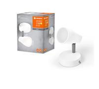 LEDVANCE Foco de techo LED SPOT PEAR, blanco, 4,3W, 210lm, luz direccional con cabezal flexible GU10, lámpara GU10 incluida, IP20, 2700K