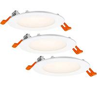 LEDVANCE Foco empotrable blanco, downlight delgado con driver integrado, foco LED, color de luz blanco cálido (3000K), 8W, 120mm, IP20, paquete de 3