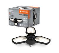 LEDVANCE Lámpara de techo Highbay Blade en color negro, con lamas de luz orientables, ofrece 40W o 4300 lm en blanco neutro 840 con 4000K. Rosca E27, esmerilada. 337,50 mm.