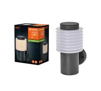 LEDVANCE Iluminación exterior ENDURA STYLE RONDO WALL, 9W, 700lm, luz de pared, gris oscuro, tipo de protección IP44, temperatura de color 3000K, luz de color blanco cálido