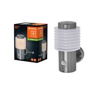 LEDVANCE Iluminación exterior ENDURA STYLE RONDO WALL SEN, 9,5W, 700lm, luz de pared, acero inox., detector movimiento, sensor de luz diurna, tipo de protección IP44, temp. color 3000K, blanco cálido