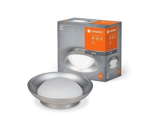 LEDVANCE Lámina de techo Madrid de Orbis 305 mm, níquel, enchufes 2xe27, se puede equipar con una lámpara inteligente, diseño moderno de calidad, carcasa de metal, IP20