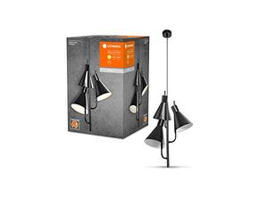 LEDVANCE Lámpara colgante DECOR Tokio Pendant, negra, 14W, 1260lm, módulo LED con color de luz blanco cálido (3000K), estilo japonés, larga vida de 30.000 horas, protección IP20