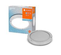 LEDVANCE Lámpara de cubierta de baño redondo clásico de baño 280 mm, cromo, enchufes E27, se pueden equipar con una lámpara inteligente, procesamiento de calidad, forma de cilindro, IP44