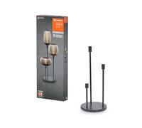 LEDVANCE Lámpara de pie decorativa con 3 casquillos E27, tres soportes (altura 36cm, 59cm y 78cm),gris oscuro, con cable de alimentación de 1,8m, lámpara LED OSRAM 1906 a juego disponible por separado