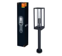 LEDVANCE LED Lámpara de pie y lámpara de camino para lámparas 1x E27, lámpara de diseño con marco de diseño para exterior para iluminación directa, ENDURA FRAME 60CM Poste E27
