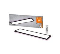 LEDVANCE Lámpara de techo LED negra, 30W, 1700LM, 3000-6500K, 100x25 cm, aplique regulable, tecnología RGB, Smart+Planon, controlable mediante app o asistente de voz como Alexa o Google