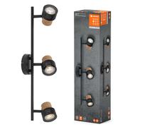 Ledvance Lámpara De Techo Spot Corcho Negro 3 X 3,4W GU10 Cálido 2700K Regulable