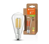 LEDVANCE Lámpara LED de ahorro de energía, filamento Edison , E27, blanco cálido (3000K), 4 vatios, sustituye a la bombilla de 60W, altamente eficiente y de ahorro de energía, paquete de 6