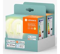 LEDVANCE lámpara LED inteligente con Bluetooth Mesh, también controlable con Alexa y Google, sustituye a las lámparas convencionales de 60W, blanco cálido (2700K), Dimmable, paquete de 4