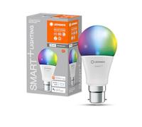 LEDVANCE Lámpara LED inteligente con tecnología WiFi, B22d base, óptica mate ,Colores RGBW cambiables, color de la luz cambiable (2700K-6500K), 806 Lumen, sustituto de 60W-iluminante 1-paquete