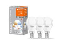 LEDVANCE Lámpara LED inteligente con tecnología WiFi, E14 base, óptica mate,Color de la luz cambiable (2700K-6500K), 470 Lumen, sustituto de 40W-iluminante 3-paquete