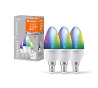 LEDVANCE Lámpara LED inteligente con tecnología WiFi, E14 base, óptica mate,Colores RGBW cambiables, color de la luz cambiable (2700K-6500K), 470 Lumen, sustituto de 40W-iluminante 3-paquete