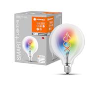 LEDVANCE Lámpara LED inteligente con tecnología Wifi, E27, cambio de color RGB, forma de globo, filamento de color como luz de ambiente, controlable con Alexa, Google y App