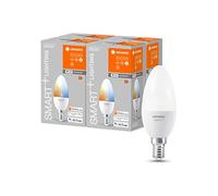 LEDVANCE Lámpara LED inteligente con tecnología WiFi, enchufe E14, regulable, color de luz cambiante (2700-6500K), reemplazo de 40W, SMART+ WiFi Vela Tunable White, paquete de 4