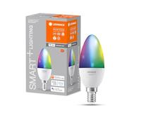 LEDVANCE Lámpara LED inteligente con tecnología WiFi, enchufe E14, regulable, color de luz cambiante(2700-6500K), colores RGB cambiables, reemplazo de 40W, SMART+ WiFi Candle Multicolour, paquete de 1