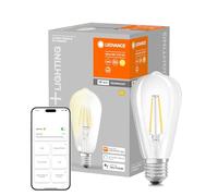 LEDVANCE Lámpara LED inteligente con tecnología WiFi, enchufe E27, regulable, blanco cálido (2700 K), reemplaza las lámparas incandescentes por 60W, filamento SMART+ WiFi Edison Regulable,paquete de 1