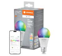 LEDVANCE Lámpara LED SMART+ MATTER, aspecto esmerilado, 14W, 1521 lm, forma clásica con casquillo E27, función RGBW y luz blanca, control por aplicación o por voz, vida útil de hasta 20.000 horas