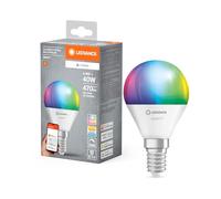 LEDVANCE Lámpara LED SMART+ MATTER, compatible con Google, Alexa, Apple, acabado esmerilado, 4,9W, 470lm, base E14, función RGBW, luz blanca, control por app o voz, vida útil de hasta 20.000 horas