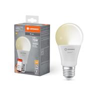 LEDVANCE Lámpara LED SMART+ WIFI, aspecto mate, 9,5W, 1055lm, forma de lámparaclásica, casquillo E27, luz blanca cálida a 2700K, regulable, control por app o por voz, vida útil de hasta 20.000 horas