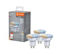 LEDVANCE Smarte LED-Reflektorlampe mit WiFi Technologie, Sockel GU10, Lichtfarbe änderbar (2700-6500K), Dimmbar, ersetzt Reflektorlampen mit 40 W, SMART+ WiFi SPOT GU10 Tunable White, 3er-Pack