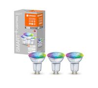 LEDVANCE Lámpara reflectora LED inteligente con tecnología WiFi, base GU10, color de luz intercambiable(2700-6500K), colores RGB intercambiables, regulable, reemplazo de 50W, SMART+ SPOT, paquete de 3