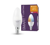 LEDVANCE Lámpara Smart+ con tecnología ZigBee, 5W, recambio de 40W, casquillo E14, color de la luz Tunable White, 470lm, paquete de 4