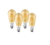 LEDVANCE Lámpara Smart LED, Bluetooth, filamento Edison Gold, E27, regulable, blanco cálido (2400K), sustituye lámparas incandescentes 50W, controlable con Google y Alexa, SMART+ BT Edison Gold
