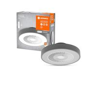 LEDVANCE Lámpara Smart WiFi para ventilador de techo, con forma de cilindro, gris, regulable, velocidad de aire ajustable, mando a distancia incluido, controlable mediante app y asistente de voz