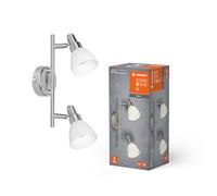 LEDVANCE LED Foco, foco de 2 llamas de calidad fabricado en aluminio, apto para paredes y techos interiores, lámparas recambiables G9 de 2W incluidas, blanco cálido (2700K), LED SPOT G9 2x2W