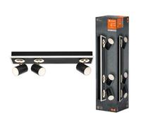 LEDVANCE LED downlight Mars, 4 luces, 3 focos, negro