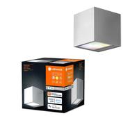 LEDVANCE SMART+ WI-FI BRICK ST RGB 8,5cm-Aplique LED regulable gris oscuro con carcasa de acero inoxidable de alta calidad, cuadrado, control de color RGB, 14W, 3000K blanco cálido, 600 lúmenes, IP44