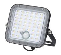 LEDVANCE LED-Solar-Außenleuchte Endura Outdoor schwarz mit Flutlicht und Solar-Panel, 5 m langes Kabel, mit Fernbedienung und PIR-Bewegungsmelder, 10 W, 1400 lm, 840, 4000 K Lichtfarbe, EEK A