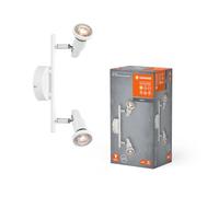 LEDVANCE LED SPOT GU10 2 x 3,4W, 460lm, blanco, temperatura de color 2700K, blanco cálido, diseño atemporal, lámpara LED reemplazable, ideal para espacios interiores, CRI 90, cabezales ajustables