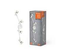 LEDVANCE LED SPOT GU10 4 x 3,4W, 920lm, blanco, temperatura de color 2700K, blanco cálido, diseño atemporal, lámpara LED reemplazable, ideal para espacios interiores, CRI 90, cabezales ajustables